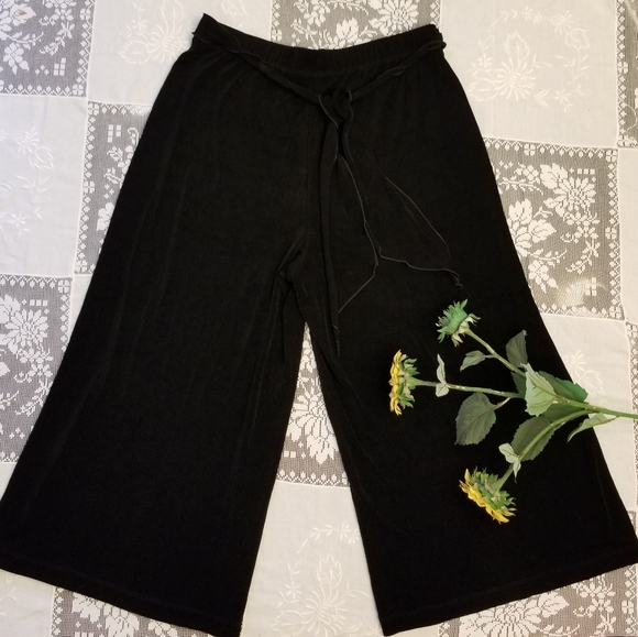 Chico's Pants - Chico's Travelers Tie Waist Wide Leg Crop Pants